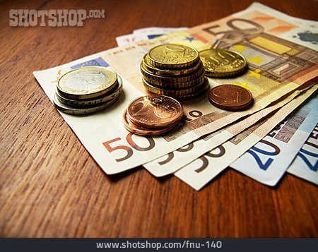 
                Euro, Geldschein, Geldmünze                   