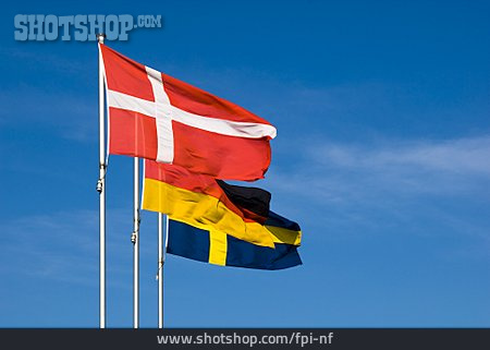 
                Deutschland, Flagge, Schweden, Dänemark                   