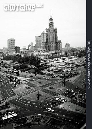 
                Stadtansicht, Warschau, Kreisverkehr                   