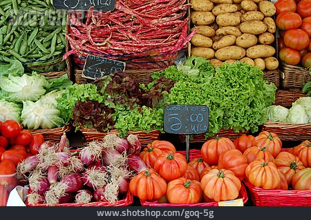 
                Gemüse, Marktstand, Gemüsestand                   