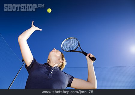 
                Tennis, Aufschlag, Tennisspielerin                   