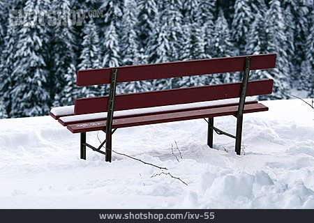 
                Winter, Schnee, Parkbank                   