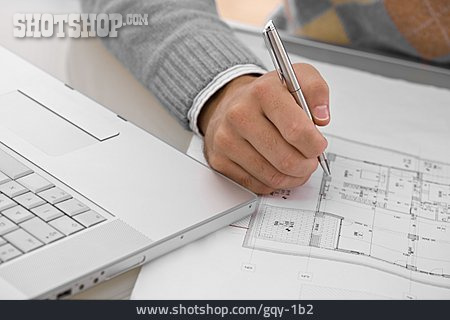 
                Notieren, Architekt, Bauzeichnung                   