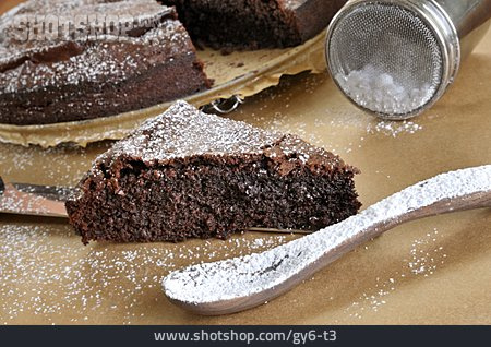 
                Backen, Kuchenstück, Schokoladenkuchen                   