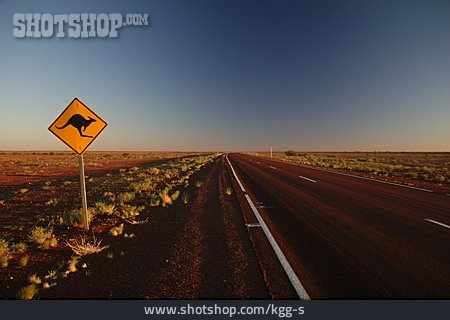 
                Verkehrsschild, Highway, Australien, Känguruh                   