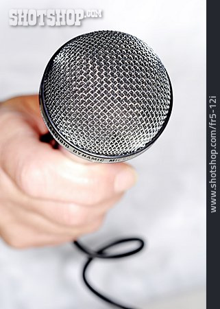 
                Hand, Mikrofon, Interview                   