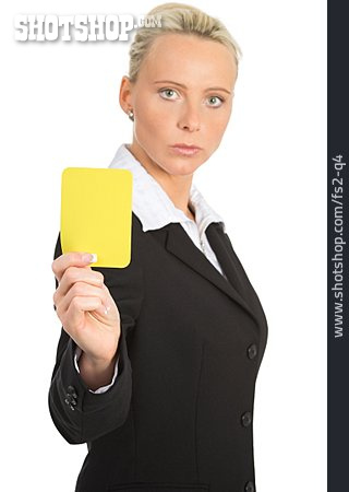 
                Schiedsrichter, Gelbe Karte, Geschäftsfrau, Verwarnung                   