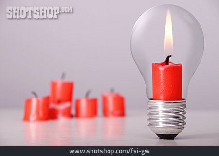 
                Glühbirne, Kerze, Energiesparlampe                   