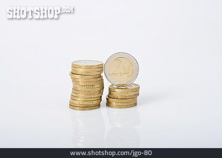 
                Stapel, Euro, 2, Münze                   