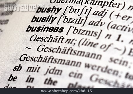 
                Business, Schrift, Wörterbuch                   