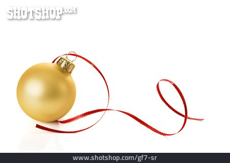 
                Weihnachten, Christbaumkugel, Geschenkband                   