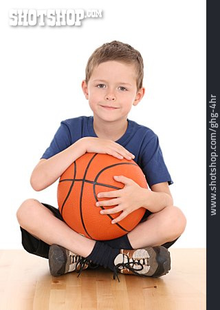 
                Junge, Porträt, Basketball                   