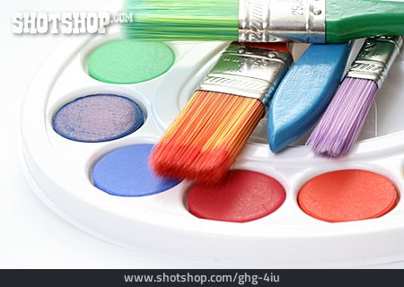 
                Pinsel, Wasserfarbe, Palette                   