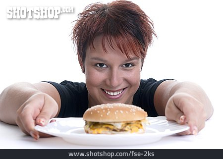 
                Ernährung, Servieren, Hamburger, Dickmacher                   