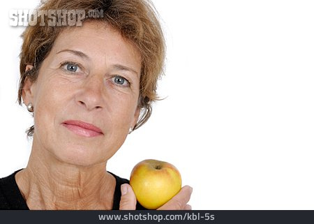 
                Frau, Gesunde Ernährung, Apfel                   