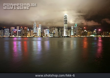 
                Wolkenkratzer, Hafen, Hongkong                   