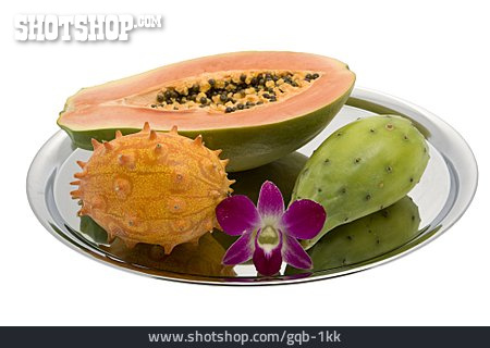 
                Papaya, Kaktusfeige, Hornmelone                   