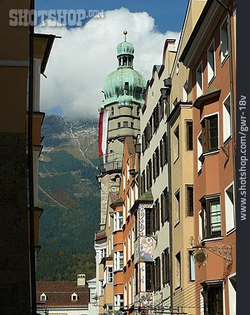 
                österreich, Gasse, Innsbruck, Stadtturm                   