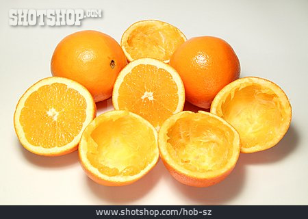 
                Orange, Orangenschale, Ausgepresst                   