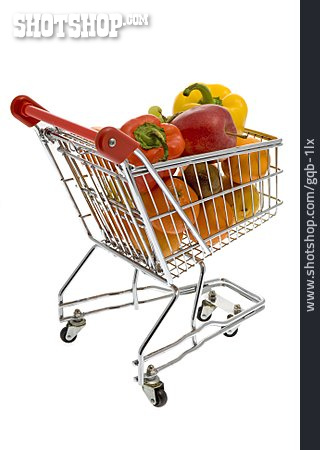 
                Obst, Gemüse, Einkaufswagen                   