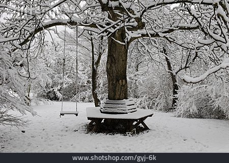 
                Baum, Garten, Schneebedeckt                   