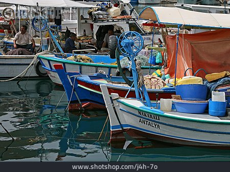 
                Hafen, Fischerboot, Antalya                   