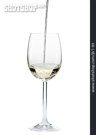 
                Weinglas, Einschenken, Weißwein                   