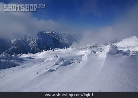 
                Gebirge, Winterlandschaft, Schneeverwehung                   