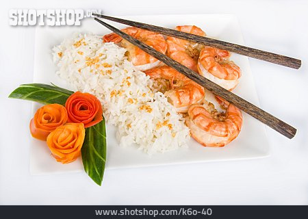 
                Asiatische Küche, Shrimps, Tellergericht                   
