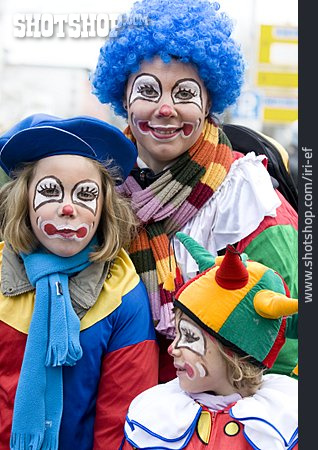 
                Karneval, Familie, Kostüm, Clown                   