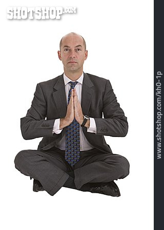 
                Entspannung, Yoga, Geschäftsmann, Namaste, Yoga-übung                   