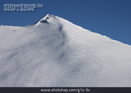 
                Berg, Schneespur, Skipiste                   