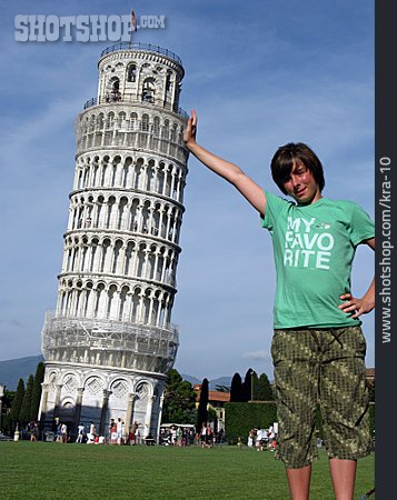 
                Pisa, Tourist, Stützen, Schiefer Turm Von Pisa                   
