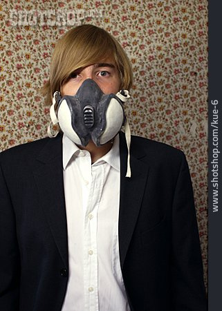 
                Mann, Schutzmaske, Atemschutzmaske                   