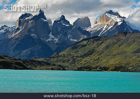 
                See, Nationalpark, Südamerika, Torres Del Paine                   