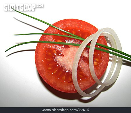 
                Tomatenscheibe, Zwiebelring                   