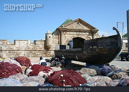 
                Fischernetz, Stadtmauer, Essaouira                   