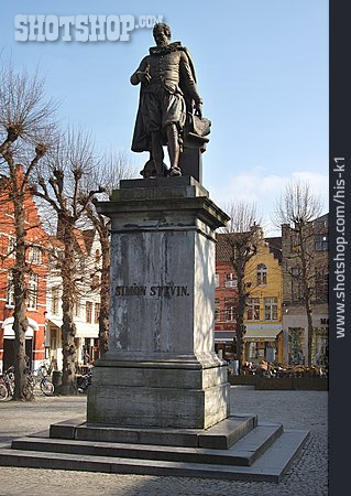 
                Statue, Brügge, Simon-stevin-platz                   