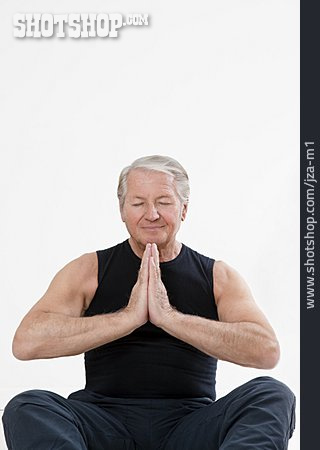 
                Mann, Senior, Meditation, Yoga                   