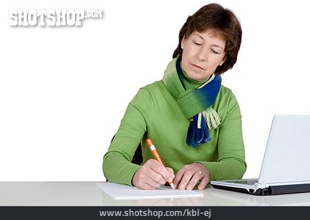 
                Frau, Schreiben, Notieren                   