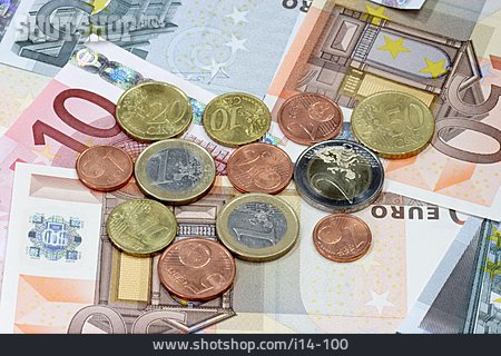 
                Geld, Euro, Geldschein, Münze                   