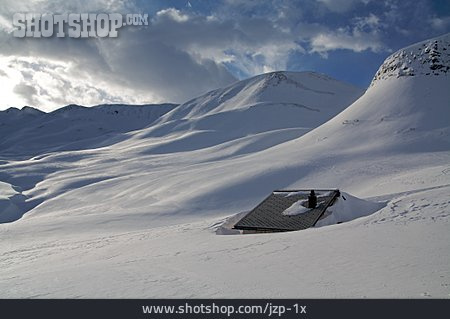 
                Winterlandschaft, Berghütte                   