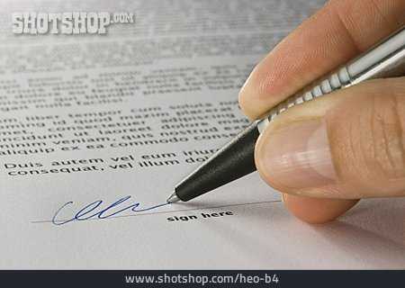 
                Unterschrift, Unterschreiben, Signieren                   