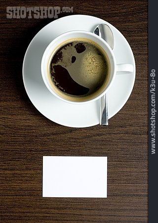
                Textfreiraum, Kaffeepause, Kaffeetasse, Visitenkarte                   