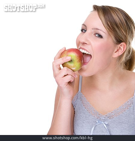 
                Gesunde Ernährung, Apfel, Reinbeißen                   