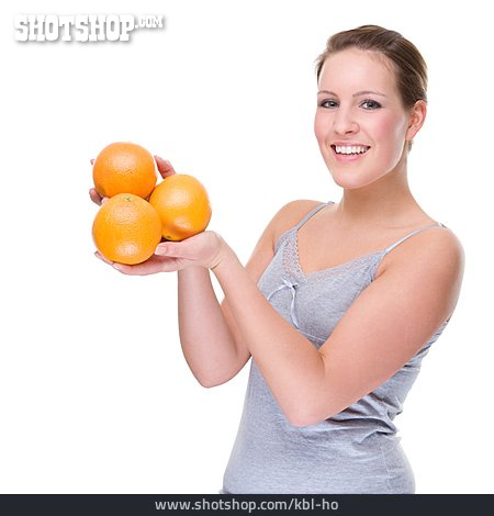 
                Junge Frau, Gesunde Ernährung, Orange                   