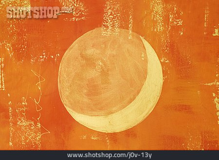 
                Mond, Malerei, Zunehmender Mond                   