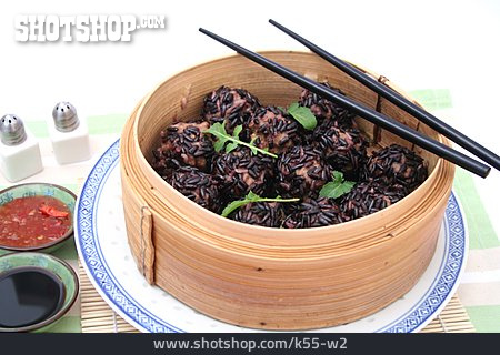 
                Chinesische Küche, Dim Sum, Fleischbällchen, Reisbällchen                   