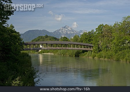 
                Brücke, Holzbrücke, Saalach                   
