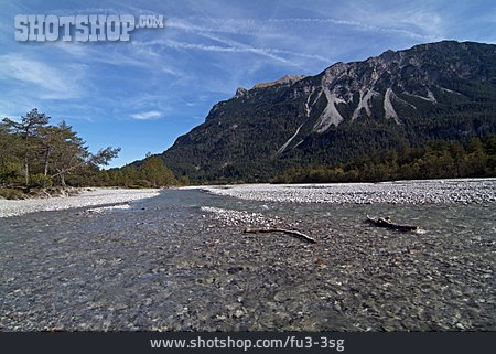 
                Alpen, Flussbett, Lech, Lechtal                   